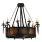 Meyda Lighting Costello 43" 10-Light Costello Black Chandelier With Ivory Faux Candlelight and Fan