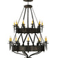 Meyda Lighting Costello 45" 20-Light 2-Tier Costello Black Chandelier With Ivory Faux Candlelight
