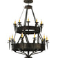 Meyda Lighting Costello 45" 20-Light 2-Tier Costello Black Chandelier With Ivory Faux Candlelight