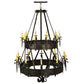 Meyda Lighting Costello 45" 20-Light 2-Tier Costello Black Chandelier With Ivory Faux Candlelight