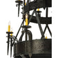 Meyda Lighting Costello 45" 20-Light 2-Tier Costello Black Chandelier With Ivory Faux Candlelight