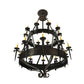 Meyda Lighting Costello 45" 20-Light 2-Tier Costello Black Chandelier With Ivory Faux Candlelight