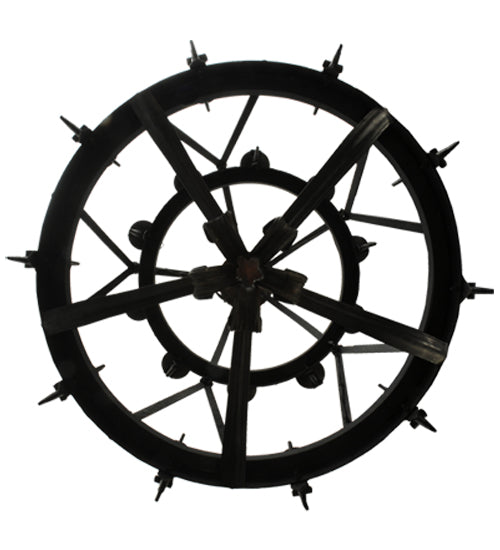 Meyda Lighting Costello 45" 20-Light 2-Tier Costello Black Chandelier With Ivory Faux Candlelight