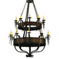 Meyda Lighting Costello 48" 20-Light 2-Tier Coffee Bean & Blackend Copper Chandelier With Ivory Faux Candlelight