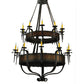 Meyda Lighting Costello 48" 20-Light 2-Tier Coffee Bean & Blackend Copper Chandelier With Ivory Faux Candlelight