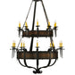 Meyda Lighting Costello 48" 20-Light 2-Tier Coffee Bean & Blackend Copper Chandelier With Ivory Faux Candlelight
