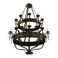 Meyda Lighting Costello 48" 20-Light 2-Tier Coffee Bean & Blackend Copper Chandelier With Ivory Faux Candlelight