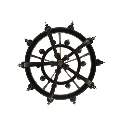 Meyda Lighting Costello 48" 20-Light 2-Tier Coffee Bean & Blackend Copper Chandelier With Ivory Faux Candlelight
