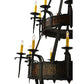 Meyda Lighting Costello 48" 20-Light 2-Tier Coffee Bean & Blackend Copper Chandelier With Ivory Faux Candlelight