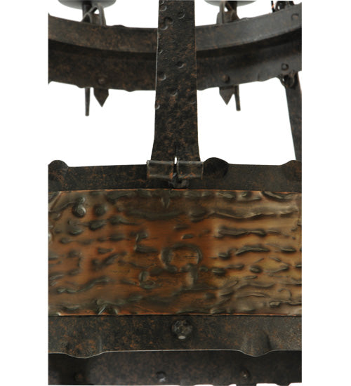 Meyda Lighting Costello 48" 20-Light 2-Tier Coffee Bean & Blackend Copper Chandelier With Ivory Faux Candlelight