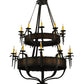 Meyda Lighting Costello 48" 20-Light 2-Tier Coffee Bean & Blackend Copper Chandelier With Ivory Faux Candlelight