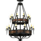 Meyda Lighting Costello 48" 20-Light 2-Tier Costello Black & Blackend Banding Chandelier