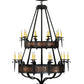 Meyda Lighting Costello 48" 20-Light 2-Tier Costello Black & Blackend Banding Chandelier