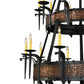 Meyda Lighting Costello 48" 20-Light 2-Tier Costello Black & Blackend Banding Chandelier