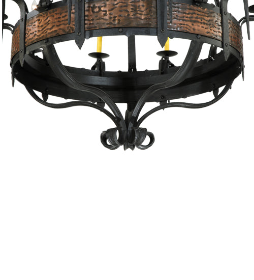 Meyda Lighting Costello 48" 20-Light 2-Tier Costello Black & Blackend Banding Chandelier