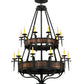 Meyda Lighting Costello 48" 20-Light 2-Tier Costello Black & Blackend Banding Chandelier