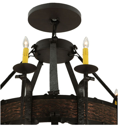 Meyda Lighting Costello 48" 20-Light 2-Tier Oil Rubbed Bronze Chandelier With Ivory Faux Candlelight