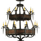 Meyda Lighting Costello 48" 20-Light 2-Tier Oil Rubbed Bronze Chandelier With Ivory Faux Candlelight