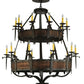 Meyda Lighting Costello 48" 20-Light 2-Tier Oil Rubbed Bronze Chandelier With Ivory Faux Candlelight