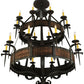 Meyda Lighting Costello 48" 20-Light 2-Tier Oil Rubbed Bronze Chandelier With Ivory Faux Candlelight