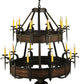 Meyda Lighting Costello 48" 20-Light 2-Tier Oil Rubbed Bronze Chandelier With Ivory Faux Candlelight