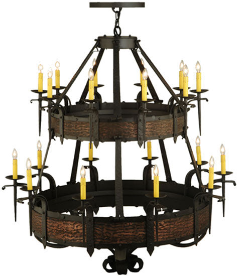 Meyda Lighting Costello 48" 20-Light 2-Tier Oil Rubbed Bronze Chandelier With Ivory Faux Candlelight