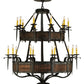 Meyda Lighting Costello 48" 20-Light 2-Tier Oil Rubbed Bronze Chandelier With Ivory Faux Candlelight