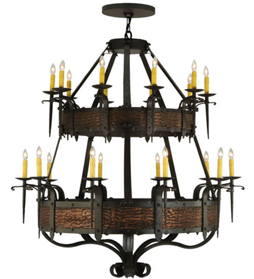 Meyda Lighting Costello 48" 20-Light 2-Tier Oil Rubbed Bronze Chandelier With Ivory Faux Candlelight