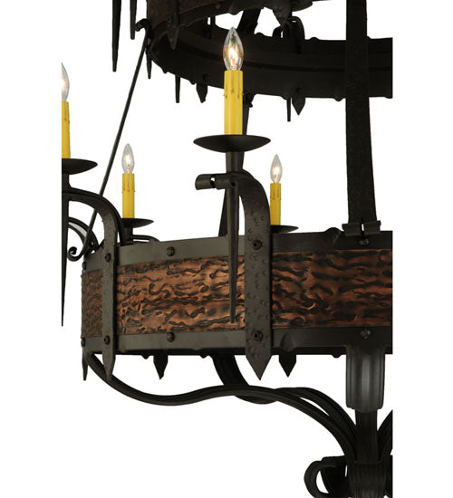 Meyda Lighting Costello 48" 20-Light 2-Tier Oil Rubbed Bronze Chandelier With Ivory Faux Candlelight