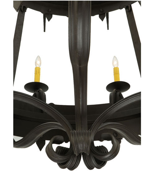 Meyda Lighting Costello 48" 20-Light 2-Tier Oil Rubbed Bronze Chandelier With Ivory Faux Candlelight