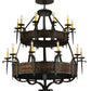 Meyda Lighting Costello 48" 20-Light 2-Tier Oil Rubbed Bronze Chandelier With Ivory Faux Candlelight