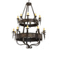 Meyda Lighting Costello 48" 20-Light 2-Tier Oil Rubbed Bronze & Gothic Gold Chandelier With Ivory Faux Candlelight