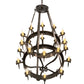 Meyda Lighting Costello 48" 20-Light 2-Tier Oil Rubbed Bronze & Gothic Gold Chandelier With Ivory Faux Candlelight