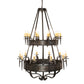 Meyda Lighting Costello 48" 20-Light 2-Tier Oil Rubbed Bronze & Gothic Gold Chandelier With Ivory Faux Candlelight