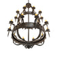 Meyda Lighting Costello 48" 20-Light 2-Tier Oil Rubbed Bronze & Gothic Gold Chandelier With Ivory Faux Candlelight