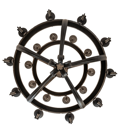 Meyda Lighting Costello 48" 20-Light 2-Tier Oil Rubbed Bronze & Gothic Gold Chandelier With Ivory Faux Candlelight
