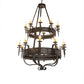 Meyda Lighting Costello 48" 20-Light 2-Tier Oil Rubbed Bronze & Gothic Gold Chandelier With Ivory Faux Candlelight
