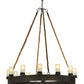 Meyda Lighting Costello 50" 12-Light Coffee Bean Chandelier With White Statuario Idalight Shade Glass