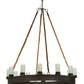 Meyda Lighting Costello 50" 12-Light Coffee Bean Chandelier With White Statuario Idalight Shade Glass