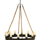 Meyda Lighting Costello 50" 12-Light Coffee Bean Chandelier With White Statuario Idalight Shade Glass