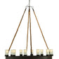 Meyda Lighting Costello 50" 12-Light Coffee Bean Chandelier With White Statuario Idalight Shade Glass