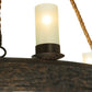 Meyda Lighting Costello 50" 12-Light Coffee Bean Chandelier With White Statuario Idalight Shade Glass