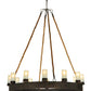 Meyda Lighting Costello 50" 12-Light Coffee Bean Chandelier With White Statuario Idalight Shade Glass