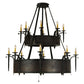 Meyda Lighting Costello 51" 28-Light 2-Tier Costello Black & Blackend Copper Chandelier With Faux Candlelight and Black Fan