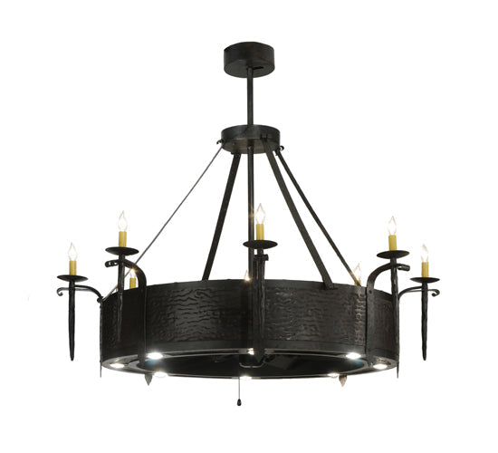 Meyda Lighting Costello 52" 16-Light Costello Black Chandelier With Black Fan