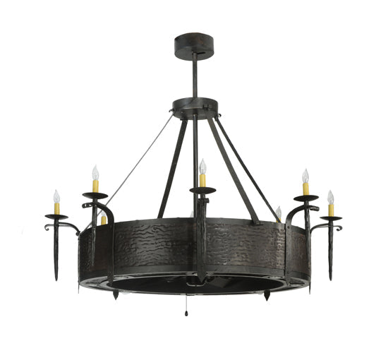 Meyda Lighting Costello 52" 16-Light Costello Black Chandelier With Black Fan