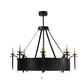 Meyda Lighting Costello 52" 16-Light Costello Black Chandelier With Black Fan