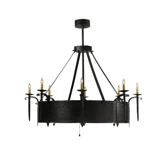 Meyda Lighting Costello 52" 16-Light Costello Black Chandelier With Black Fan