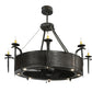 Meyda Lighting Costello 52" 16-Light Costello Black Chandelier With Black Fan