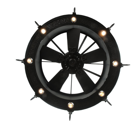 Meyda Lighting Costello 52" 16-Light Costello Black Chandelier With Black Fan